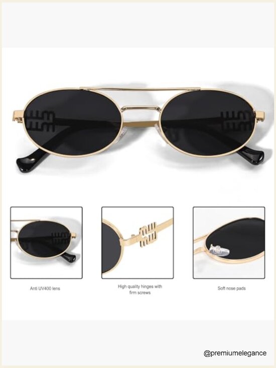 Retro Oval Metal Sunglasses UV400 Protection main image 7
